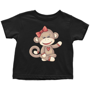 GIRL SOCK MONKEY Toddler T-Shirt - J & S Graphics