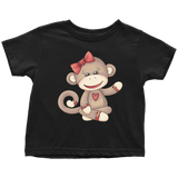 GIRL SOCK MONKEY Toddler T-Shirt - J & S Graphics