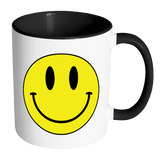 SMILEY FACE Color Accent Coffee Mug - Choice of Accent color - J & S Graphics