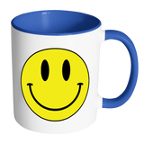 SMILEY FACE Color Accent Coffee Mug - Choice of Accent color - J & S Graphics