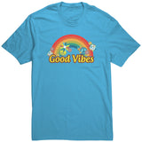 GOOD VIBES Rainbow Retro Hippie Unisex T-Shirt