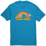 GOOD VIBES Rainbow Retro Hippie Unisex T-Shirt