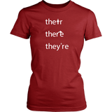 THEIR, THERE and THEY'RE Grammar Women's T-Shirt - J & S Graphics