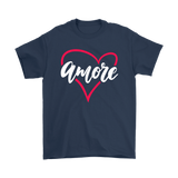 AMORE with Heart Short Sleeve Men's, Unisex & Women's T-Shirt