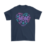 MOM Description in HEART Unisex and Women's T-Shirts