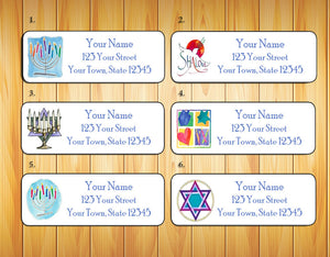 Personalized HANUKKAH Return ADDRESS Labels - J & S Graphics