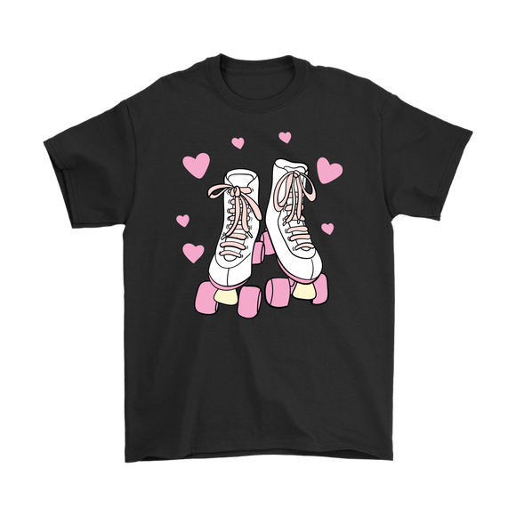 Retro White and Pink ROLLER SKATES Unisex T-Shirt