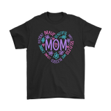 MOM Description in HEART Unisex and Women's T-Shirts