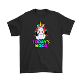 Today's Mood Unicorn giving the finger Men's and Women's T-Shirts