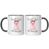 Just a Girl Who Loves Pigs 11oz Color Accent COFFEE MUG