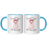 Just a Girl Who Loves Pigs 11oz Color Accent COFFEE MUG