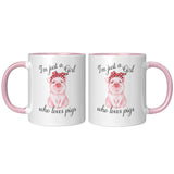 Just a Girl Who Loves Pigs 11oz Color Accent COFFEE MUG