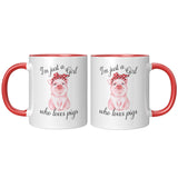 Just a Girl Who Loves Pigs 11oz Color Accent COFFEE MUG