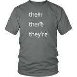 THEIR, THERE and THEY'RE Grammar Unisex T-Shirt - J & S Graphics