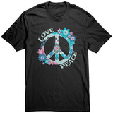 LOVE and PEACE Floral Peace Sign Unisex T-Shirt