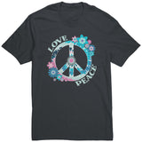 LOVE and PEACE Floral Peace Sign Unisex T-Shirt