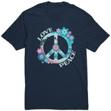 LOVE and PEACE Floral Peace Sign Unisex T-Shirt