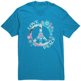 LOVE and PEACE Floral Peace Sign Unisex T-Shirt