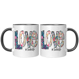 LOVE #teacherlife 11oz Color Accent COFFEE MUG