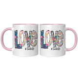 LOVE #teacherlife 11oz Color Accent COFFEE MUG
