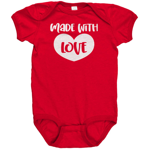 MADE WITH LOVE Baby One Piece Snap Bodysuit
