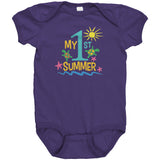 MY FIRST SUMMER Baby's First Snap One Piece Bodysuit