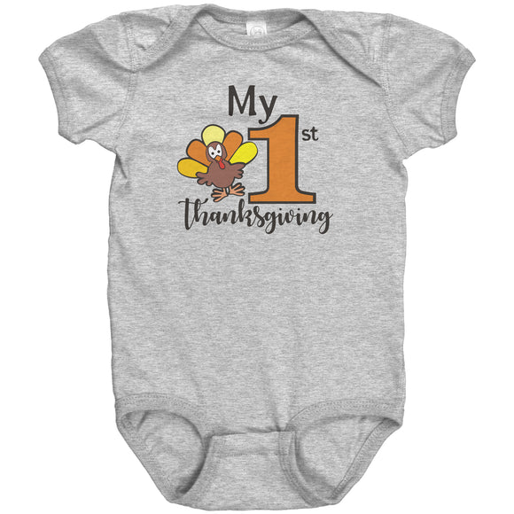MY FIRST THANKSGIVING Baby's First Snap One Piece Bodysuit