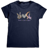 PEACE LOVE WITCH Women's Halloween T-Shirt
