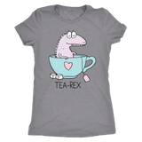 TEA REX - Humorous Women's Triblend T-Shirt, T-Rex - J & S Graphics