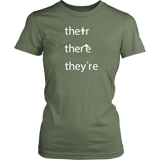 THEIR, THERE and THEY'RE Grammar Women's T-Shirt - J & S Graphics