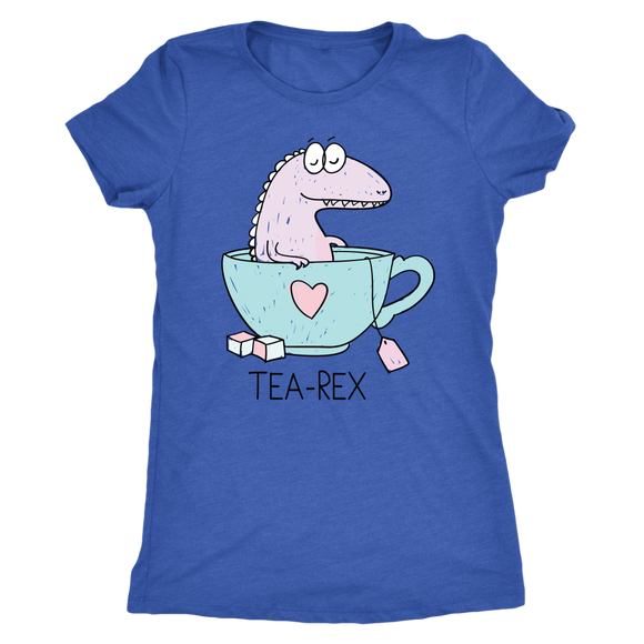 TEA REX - Humorous Women's Triblend T-Shirt, T-Rex - J & S Graphics