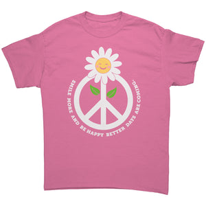 SMILE MORE Daisy and Peace Sign Unisex T-Shirt