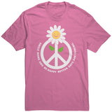SMILE MORE Daisy and Peace Sign Unisex T-Shirt