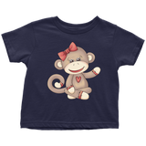 GIRL SOCK MONKEY Toddler T-Shirt - J & S Graphics