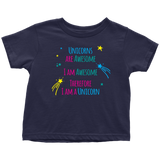 I AM an AWESOME UNICORN Toddler T-Shirt - J & S Graphics