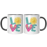 Summer LOVE Flip Flops 11oz Color Accent COFFEE MUG
