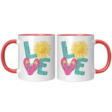 Summer LOVE Flip Flops 11oz Color Accent COFFEE MUG