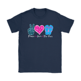 PEACE LOVE FLIP FLOPS Women's T-Shirt - J & S Graphics
