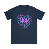 MOM Description in HEART Unisex and Women's T-Shirts