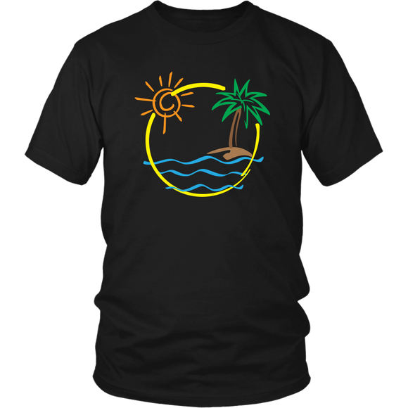 TROPICAL BEACH ISLAND Unisex T-Shirt - J & S Graphics