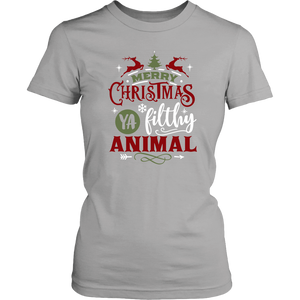 MERRY CHRISTMAS, Ya Filthy Animal Women's T-Shirt - J & S Graphics