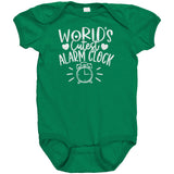 World's Cutest Alarm Clock Baby One Piece Snap Bodysuit