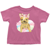 Adorable French Bulldog in TuTu, Frenchie Toddler T-Shirt