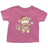 GIRL SOCK MONKEY Toddler T-Shirt - J & S Graphics