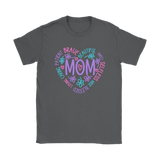 MOM Description in HEART Unisex and Women's T-Shirts