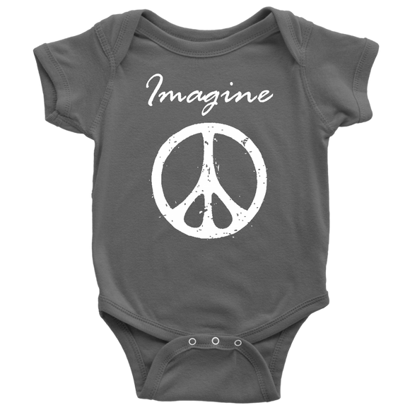 IMAGINE PEACE Baby Snap Bodysuit - J & S Graphics