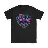 MOM Description in HEART Unisex and Women's T-Shirts