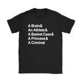 Breakfast Club Names Women's T-Shirt - J & S Graphics