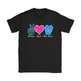 PEACE LOVE FLIP FLOPS Women's T-Shirt - J & S Graphics