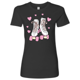 Retro White and Pink ROLLER SKATES Women's T-Shirt